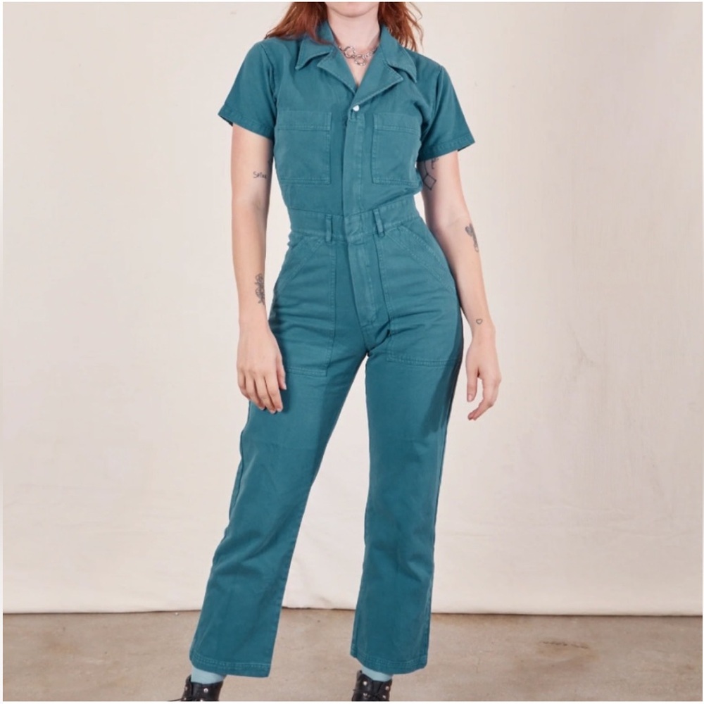 Bug Bud Press Short Sleeve Jumpsuit Marine Blue Size M